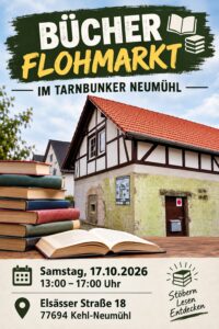 Plakat zum Bücherflohmarkt